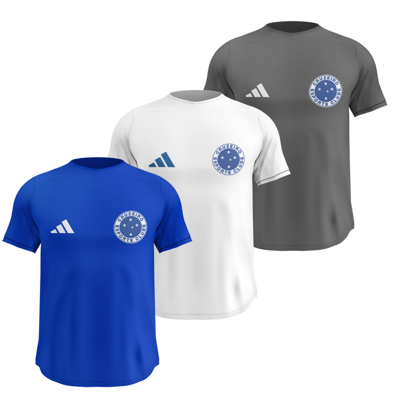 Kit 3 Camisas Masculinas TechFit Malha Fria Anti-Suor Proteção Solar Cruzeiro