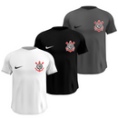 Kit 3 Camisas Masculinas TechFit Malha Fria Anti-Suor Proteção Solar Corinthians