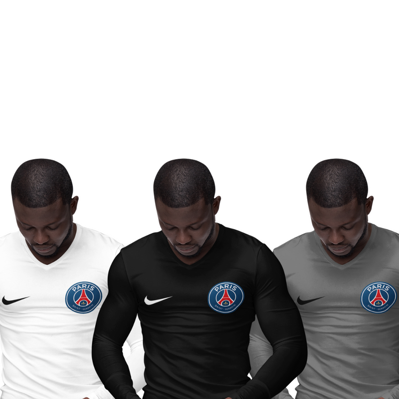 Kit 3 Camisas Térmicas Masculinas Tecido Ice Malha Fria com Proteção UV Fator 50+ Paris Saint Germain PSG