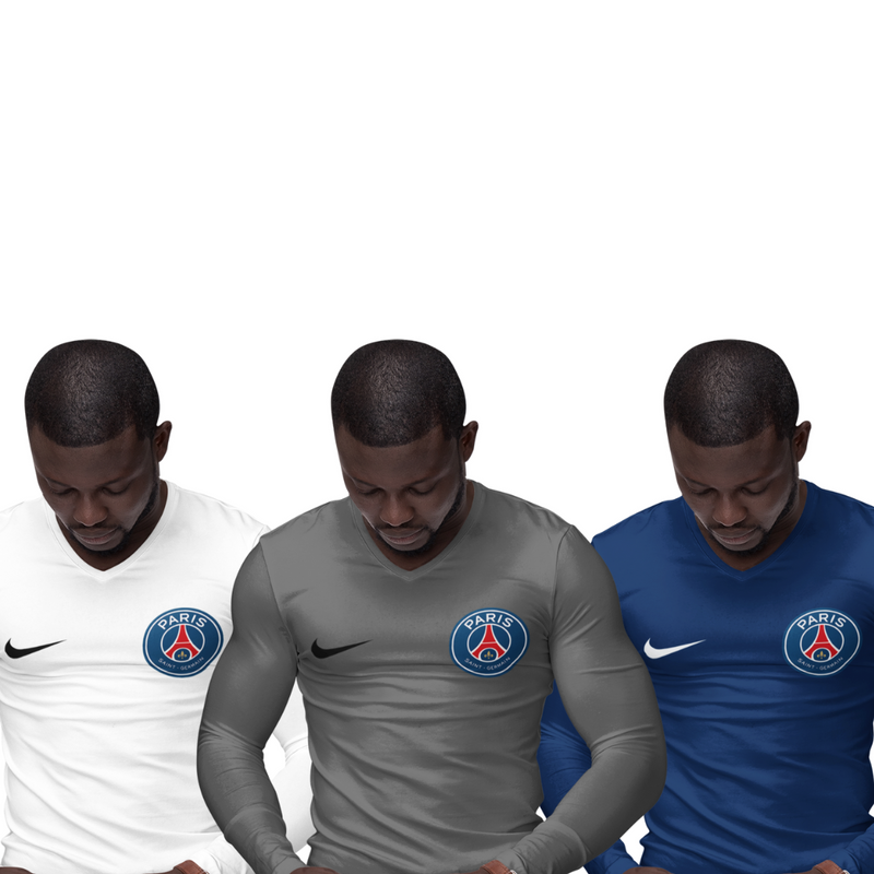 Kit 3 Camisas Térmicas Masculinas Tecido Ice Malha Fria com Proteção UV Fator 50+ Paris Saint Germain PSG