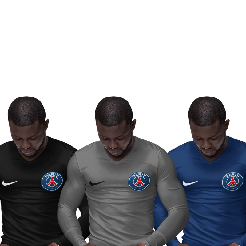 Kit 3 Camisas Térmicas Masculinas Tecido Ice Malha Fria com Proteção UV Fator 50+ Paris Saint Germain PSG