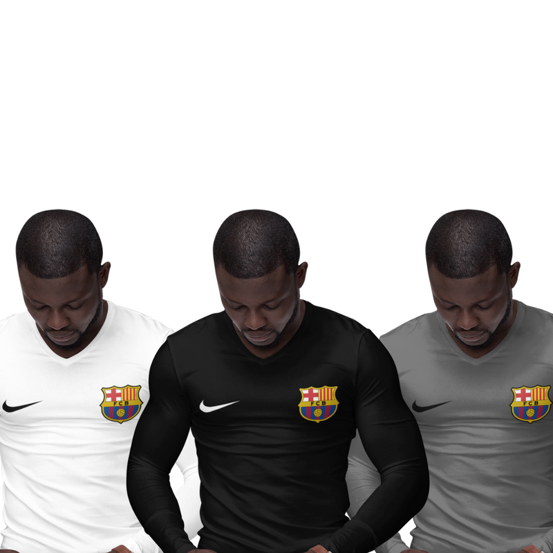 Kit 3 Camisas Térmicas Masculinas Tecido Ice Malha Fria com Proteção UV Fator 50+ Barcelona
