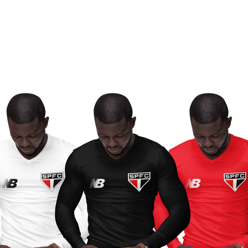 Kit 3 Camisas Térmicas Masculinas Tecido Ice Malha Fria com Proteção UV Fator 50+ São Paulo