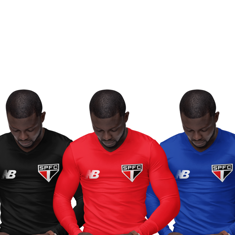 Kit 3 Camisas Térmicas Masculinas Tecido Ice Malha Fria com Proteção UV Fator 50+ São Paulo