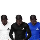 Kit 3 Camisas Térmicas Masculinas Tecido Ice Malha Fria com Proteção UV Fator 50+ Adidas