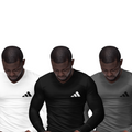 Kit 3 Camisas Térmicas Masculinas Tecido Ice Malha Fria com Proteção UV Fator 50+ Adidas