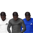 Kit 3 Camisas Térmicas Masculinas Tecido Ice Malha Fria com Proteção UV Fator 50+ Adidas