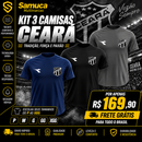 Kit 3 Camisas Masculinas TechFit Malha Fria Anti-Suor Proteção Solar Ceará REF02