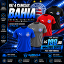 Kit 4 Camisas Masculinas TechFit Malha Fria Anti-Suor Proteção Solar Bahia REF02