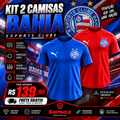 Kit 2 Camisas Masculinas TechFit Malha Fria Anti-Suor Proteção Solar Bahia