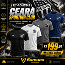 Kit 4 Camisas Masculinas TechFit Malha Fria Anti-Suor Proteção Solar Ceará