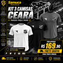 Kit 3 Camisas Masculinas TechFit Malha Fria Anti-Suor Proteção Solar Ceará