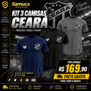 Kit 3 Camisas Masculinas TechFit Malha Fria Anti-Suor Proteção Solar Ceará REF02