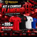 Kit 4 Camisas Masculinas TechFit Malha Fria Anti-Suor Proteção Solar Mengão CRF