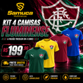 Kit 4 Camisas Masculinas TechFit Malha Fria Anti-Suor Proteção Solar Fluminense REF03