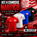 Kit 4 Camisas Masculinas TechFit Malha Fria Anti-Suor Proteção Solar Náutico