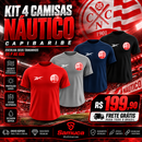 Kit 4 Camisas Masculinas TechFit Malha Fria Anti-Suor Proteção Solar Náutico REF03