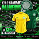 Kit 2 Camisas Masculinas TechFit Malha Fria Anti-Suor Proteção Solar Palmeiras REF03