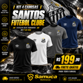 Kit 4 Camisas Masculinas TechFit Malha Fria Anti-Suor Proteção Solar Santos