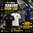 Kit 4 Camisas Masculinas TechFit Malha Fria Anti-Suor Proteção Solar Santos