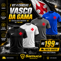 Kit 4 Camisas Masculinas TechFit Malha Fria Anti-Suor Proteção Solar Vasco Cruz