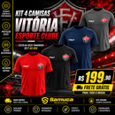 Kit 4 Camisas Masculinas TechFit Malha Fria Anti-Suor Proteção Solar Vitória REF02