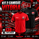 Kit 2 Camisas Masculinas TechFit Malha Fria Anti-Suor Proteção Solar Vitória