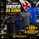 Kit 4 Camisas Masculinas TechFit Malha Fria Anti-Suor Proteção Solar Vasco Cruz