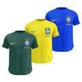 Kit 3 Camisas Masculinas TechFit Malha Fria Anti-Suor Proteção Solar Seleção Brasileira