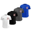 Kit 4 Camisas Masculinas TechFit Malha Fria Anti-Suor Proteção Solar Corinthians