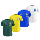 Kit 4 Camisas Masculinas TechFit Malha Fria Anti-Suor Proteção Solar Seleção Brasileira