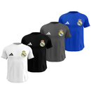 Kit 4 Camisas Masculinas TechFit Malha Fria Anti-Suor Proteção Solar Real Madrid
