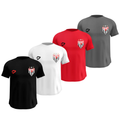 Kit 4 Camisas Masculinas TechFit Malha Fria Anti-Suor Proteção Solar Atlético-GO