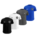 Kit 4 Camisas Masculinas TechFit Malha Fria Anti-Suor Proteção Solar Botafogo