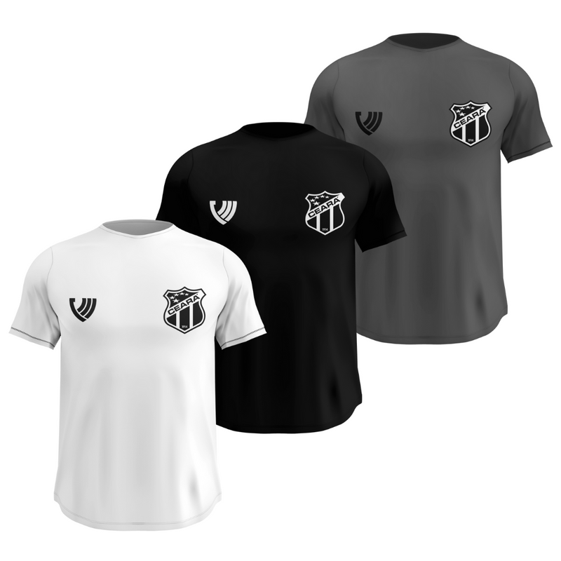Kit 3 Camisas Masculinas TechFit Malha Fria Anti-Suor Proteção Solar Ceará