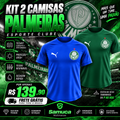 Kit 2 Camisas Masculinas TechFit Malha Fria Anti-Suor Proteção Solar Palmeiras