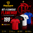 Kit 4 Camisas Masculinas TechFit Malha Fria Anti-Suor Proteção Solar Mengão CRF